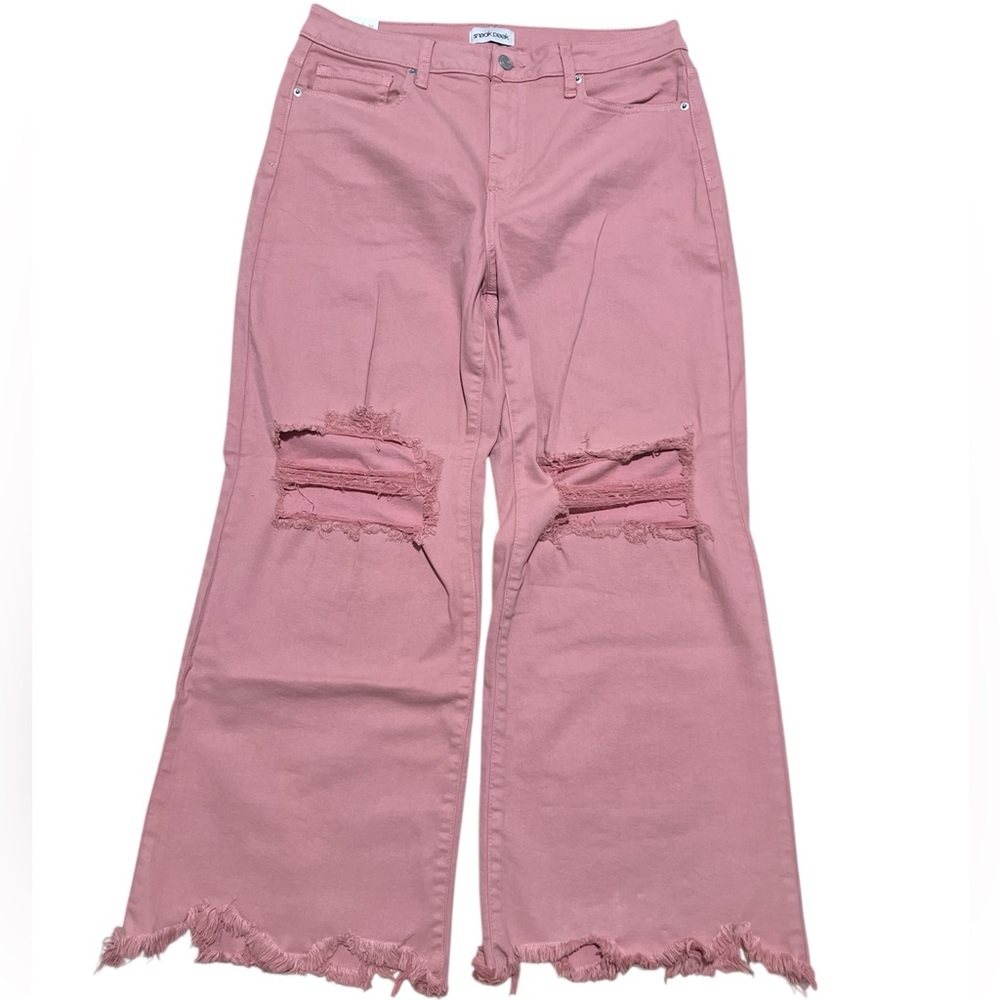NWT Sneak Peek High Rise Wide Leg Fit Cropped Jeans in Dusty Pink